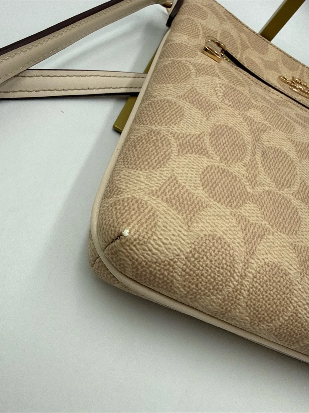 Coach Beige Signature Crossbody Bag